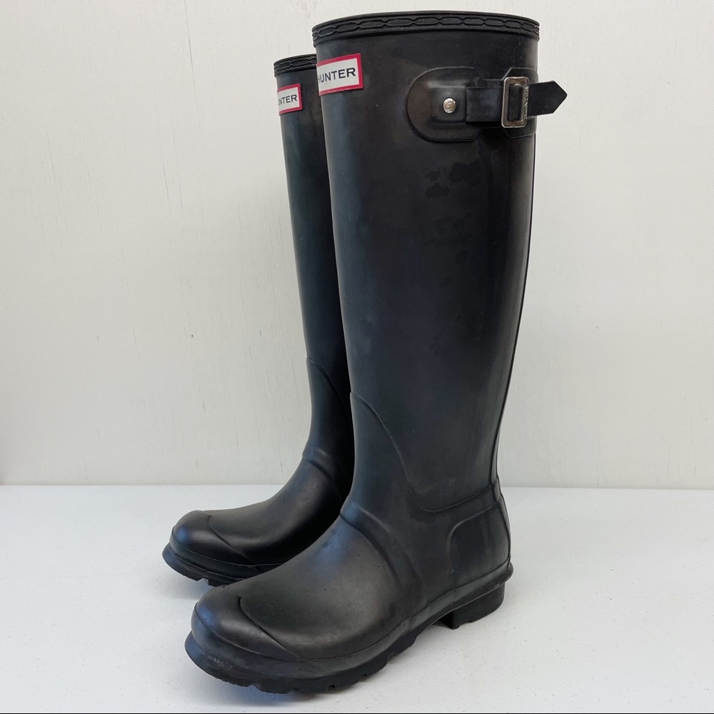 Hunter Original Tall Rain Boots Black Women’s Sz 6